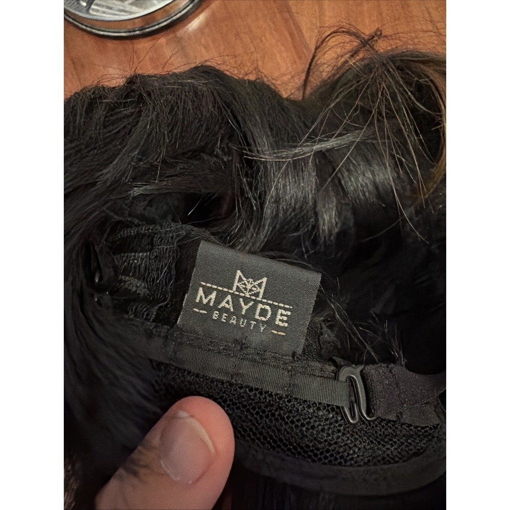 Mayde Beauty Layered Asymmetrical Bob Dark Honey Highlights Bangs Wig - Picture 5 of 6
